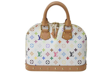 LOUIS VUITTON ルイヴィトン モノグラムマルチ アルマPM ハンドバッグ 新型 M40443 村上隆 ホワイト ゴールド金具 美品 中古 4b000287