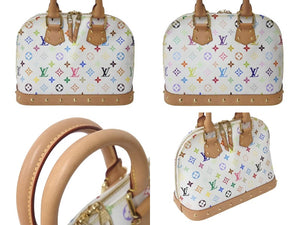LOUIS VUITTON ルイヴィトン モノグラムマルチ アルマPM ハンドバッグ 新型 M40443 村上隆 ホワイト ゴールド金具 美品 中古 4b000287