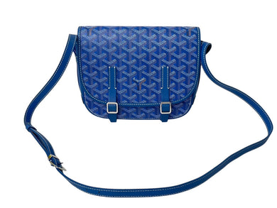 GOYARD ゴヤール ベルヴェデーレPM ショルダーバッグ BELVE3PMLTY09CG09P ブルー PVC レザー シルバー金具 美品 中古 4b000292