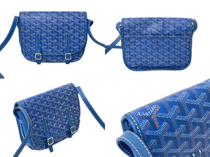 GOYARD ゴヤール ベルヴェデーレPM ショルダーバッグ BELVE3PMLTY09CG09P ブルー PVC レザー シルバー金具 美品 中古 4b000292