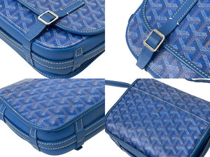 GOYARD ゴヤール ベルヴェデーレPM ショルダーバッグ BELVE3PMLTY09CG09P ブルー PVC レザー シルバー金具 美品 中古 4b000292