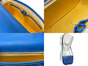 GOYARD ゴヤール ベルヴェデーレPM ショルダーバッグ BELVE3PMLTY09CG09P ブルー PVC レザー シルバー金具 美品 中古 4b000292