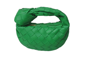 極美品 BOTTEGAVENETA ボッテガヴェネタ ミニ ジョディ ハンドバッグ パラキート グリーン ラムレザー カーフレザー 中古 4b000295