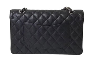 極美品 CHANEL シャネル マトラッセ25 チェーンショルダーバッグ ココマーク 19番台 キャビアスキン ブラック シルバー金具 中古 4b000297