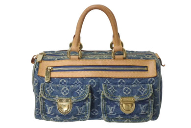 LOUIS VUITTON ルイヴィトン ネオスピーディ ハンドバッグ M95019 モノグラムデニム ゴールド金具 美品 中古 4b000298