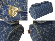 Load image into Gallery viewer, LOUIS VUITTON ルイヴィトン ネオスピーディ ハンドバッグ M95019 モノグラムデニム ゴールド金具 美品 中古 4b000298