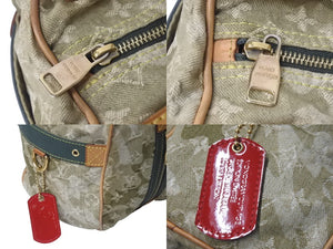 LOUIS VUITTON ルイヴィトン モノグラモフラージュ リス ボストンバッグ カーキ 村上隆 デニム 08AW M95771 美品 中古 4b000299