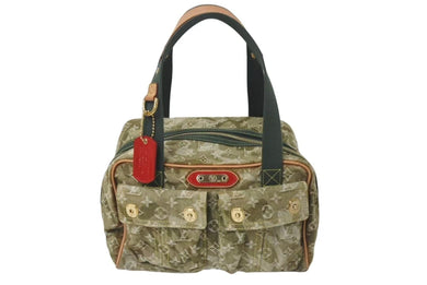 LOUIS VUITTON ルイヴィトン モノグラム ジャスミン 村上隆 ハンドバッグ デニム FL2018 M95772 カーキ 美品 中古 4b000300