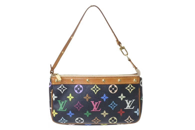 LOUIS VUITTON ルイヴィトン ポシェットアクセソワール アクセサリーポーチ M92648 モノグラム マルチカラー ブラック 美品 中古 4b000301