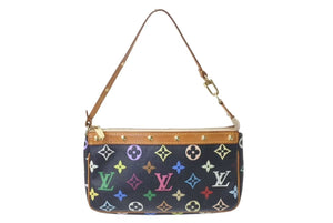 LOUIS VUITTON ルイヴィトン ポシェットアクセソワール アクセサリーポーチ M92648 モノグラム マルチカラー ブラック 美品 中古 4b000301