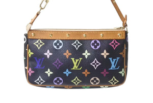 LOUIS VUITTON ルイヴィトン ポシェットアクセソワール アクセサリーポーチ M92648 モノグラム マルチカラー ブラック 美品 中古 4b000301