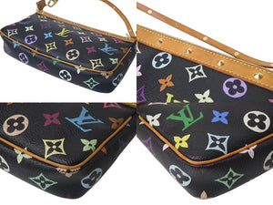 LOUIS VUITTON ルイヴィトン ポシェットアクセソワール アクセサリーポーチ M92648 モノグラム マルチカラー ブラック 美品 中古 4b000301