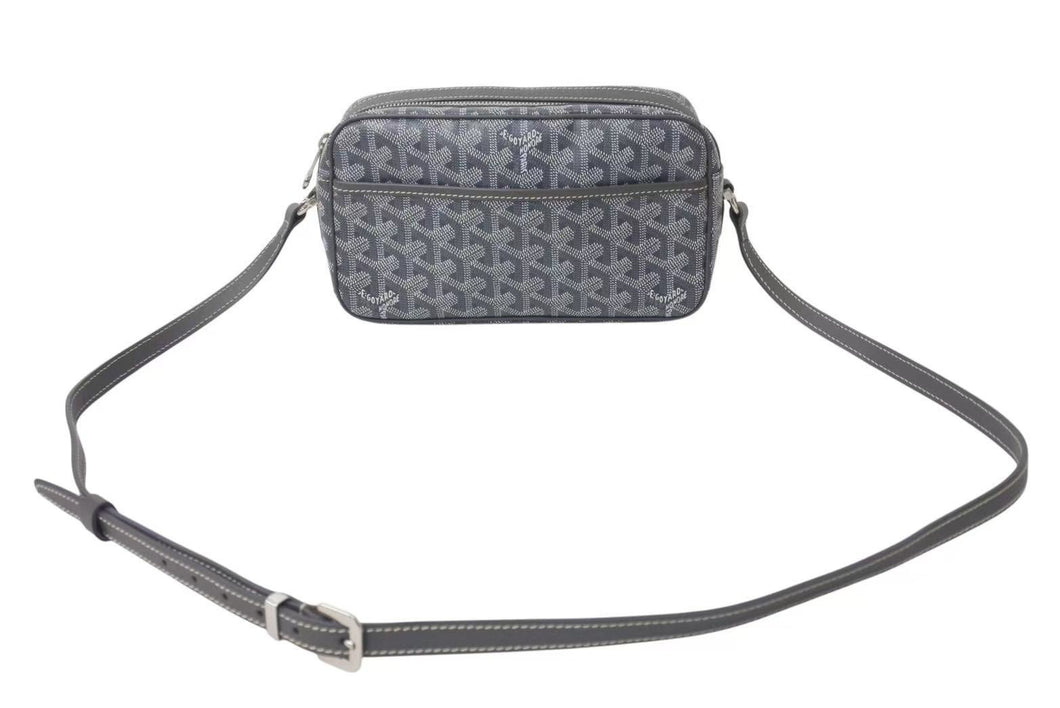 極美品 GOYARD ゴヤール カップヴェールPM ショルダーバッグ グレー PVC レザー シルバー金具 中古 4b000302