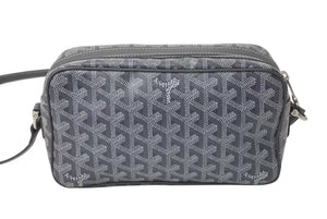 極美品 GOYARD ゴヤール カップヴェールPM ショルダーバッグ グレー PVC レザー シルバー金具 中古 4b000302