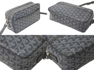 極美品 GOYARD ゴヤール カップヴェールPM ショルダーバッグ グレー PVC レザー シルバー金具 中古 4b000302