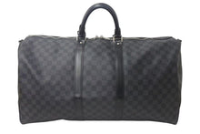 Load image into Gallery viewer, 極美品 LOUISVUITTON ルイヴィトン キーポルバンドリエール55 ボストンバッグ N41413 ダミエグラフィット キャンバス ブラック 中古 4b000307