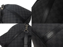 Load image into Gallery viewer, 極美品 LOUISVUITTON ルイヴィトン キーポルバンドリエール55 ボストンバッグ N41413 ダミエグラフィット キャンバス ブラック 中古 4b000307