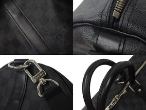 極美品 LOUISVUITTON ルイヴィトン キーポルバンドリエール55 ボストンバッグ N41413 ダミエグラフィット キャンバス ブラック 中古 4b000307