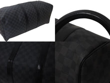 Load image into Gallery viewer, 極美品 LOUISVUITTON ルイヴィトン キーポルバンドリエール55 ボストンバッグ N41413 ダミエグラフィット キャンバス ブラック 中古 4b000307