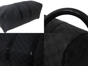 極美品 LOUISVUITTON ルイヴィトン キーポルバンドリエール55 ボストンバッグ N41413 ダミエグラフィット キャンバス ブラック 中古 4b000307