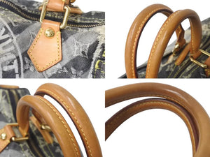 LOUIS VUITTON ルイヴィトン スピーディ30 ボストンバッグ パッチワーク M95381 モノグラムデニム ブラック 美品 中古 4b000308