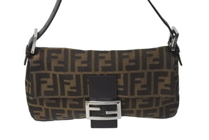 FENDI フェンディ マンマバケット ワンショルダーバッグ 26424 ズッカ柄 ブラウン シルバー金具 美品 中古 4b000309