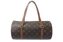 Load image into Gallery viewer, LOUIS VUITTON ルイヴィトン モノグラム パピヨン30 ハンドバッグ M51385 筒型 ロゴ 鞄 ゴールド金具 ブラウン 美品 中古 4b000310