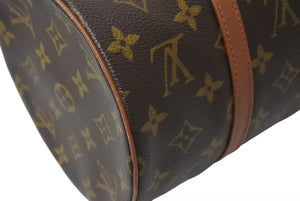 LOUIS VUITTON ルイヴィトン モノグラム パピヨン30 ハンドバッグ M51385 筒型 ロゴ 鞄 ゴールド金具 ブラウン 美品 中古 4b000310
