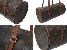 Load image into Gallery viewer, LOUIS VUITTON ルイヴィトン モノグラム パピヨン30 ハンドバッグ M51385 筒型 ロゴ 鞄 ゴールド金具 ブラウン 美品 中古 4b000310