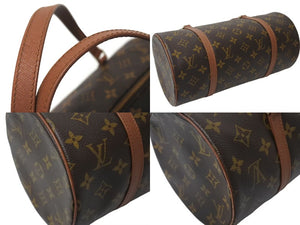 LOUIS VUITTON ルイヴィトン モノグラム パピヨン30 ハンドバッグ M51385 筒型 ロゴ 鞄 ゴールド金具 ブラウン 美品 中古 4b000310