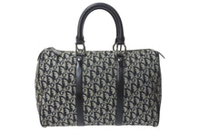 Load image into Gallery viewer, Christian Dior クリスチャンディオール トロッター 35cm ボストンバッグ BO A 0043 ブラック シルバー金具 美品 中古 4b000311