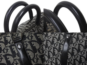 Christian Dior クリスチャンディオール トロッター 35cm ボストンバッグ BO A 0043 ブラック シルバー金具 美品 中古 4b000311