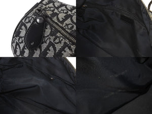 Christian Dior クリスチャンディオール トロッター 35cm ボストンバッグ BO A 0043 ブラック シルバー金具 美品 中古 4b000311
