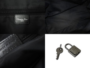 Christian Dior クリスチャンディオール トロッター 35cm ボストンバッグ BO A 0043 ブラック シルバー金具 美品 中古 4b000311