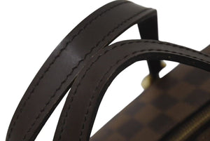LOUIS VUITTON ルイヴィトン ダミエ エベヌ パピヨンPM ハンドバッグ N51304 筒型 ドラム型 ブラウン ゴールド金具 美品 中古 4b000312