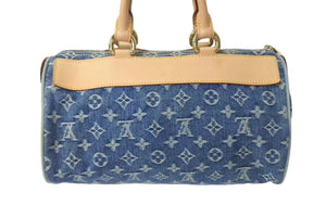極美品 LOUIS VUITTON ルイヴィトン ネオスピーディ ハンドバッグ M95019 モノグラムデニム ゴールド金具 中古 4b000313
