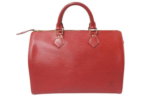 LOUIS VUITTON ルイヴィトン スピーディ30 ハンドバッグ M43007 エピ レザー レッド ゴールド金具 美品 中古 4b000315