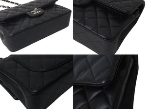 極美品 CHANEL シャネル チェーンショルダーバッグ マトラッセ23 Wフラップラップ ラムスキン ブラックシルバー 29番台 中古 4b000320