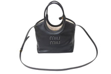 Load image into Gallery viewer, 極美品 MIUMIU ミュウミュウ アイビー ハンドバッグ ショルダーバッグ 2WAY 5BA284 レザー ブラック ゴールド金具 中古 4b000322