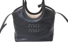 Load image into Gallery viewer, 極美品 MIUMIU ミュウミュウ アイビー ハンドバッグ ショルダーバッグ 2WAY 5BA284 レザー ブラック ゴールド金具 中古 4b000322
