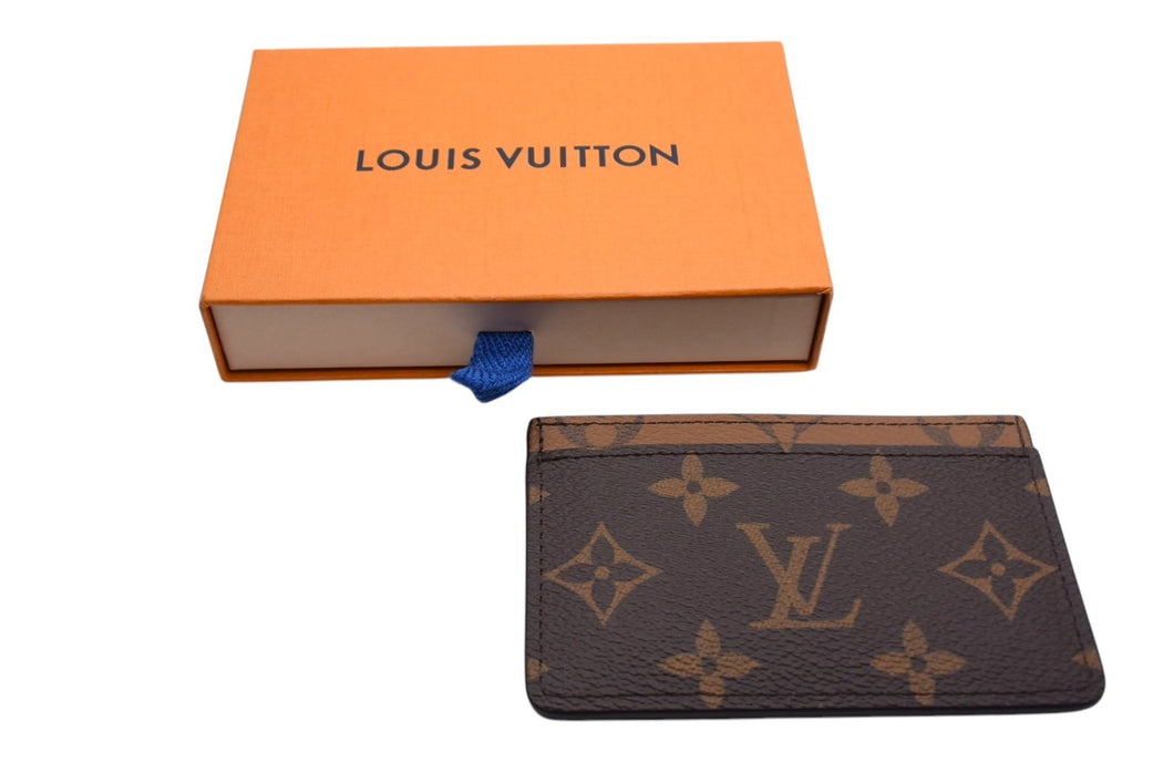新品同様 LouisVuitton ルイヴィトン カードケース モノグラム リバース ポルト カルト サーンプル M69161 ブラウン 中古 4b000323