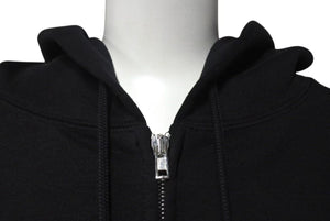 極美品 VETEMENTS ヴェトモン 25SS VETEMENTS.COM FITTED ジップアップ フーディ― ブラック コットン パーカー ロゴ ua66hd830b サイズXL 中古 4b000336