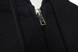 極美品 VETEMENTS ヴェトモン 25SS VETEMENTS.COM FITTED ジップアップ フーディ― ブラック コットン パーカー ロゴ ua66hd830b サイズXL 中古 4b000336