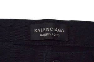 BALENCIAGA バレンシアガ 24SS GARDEROBE BOOT CUT ワードローブ ブーツカット デニムパンツ 773760 ブラック サイズ34 美品 中古 4b000338