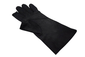 新品同様 Rick Owens リックオウエンス 24FW ポータービル ランウェイ レザー グローブ 手袋 ブラック ラムスキン シルク 9 1/2 RR02D6451 中古 4b000340