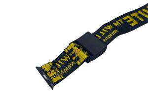 極美品 OFF WHITE オフホワイト c/o VIRGIL ABLOH™ 時計バンド アップルウォッチ バンド イエロー ブラック 中古 4b000343
