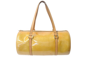 LOUIS VUITTON ルイヴィトン ベッドフォード ハンドバッグ M91006 モノグラムヴェルニ 筒型 ゴールド金具 イエロー 良品 中古 4c003531
