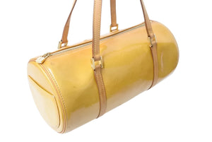 LOUIS VUITTON ルイヴィトン ベッドフォード ハンドバッグ M91006 モノグラムヴェルニ 筒型 ゴールド金具 イエロー 良品 中古 4c003531