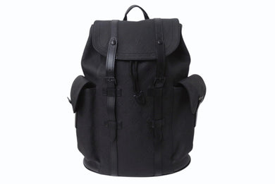 極美品 LOUISVUITTON ルイヴィトン クリストファー MM リュックサック M55699 トリヨンレザー ブラック シルバー金具 中古 4b003537