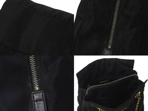 PRADA プラダ チェーンショルダーバッグ トートバッグ ハンドバッグ トライアングルロゴ B4394 ブラック ゴールド金具 美品 中古 4b000355 